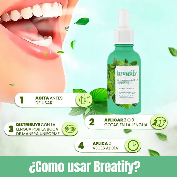 🍃Breatify® Gotas para Eliminar el Mal Aliento 🦠